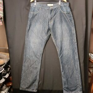 PaperDenim & Cloth Mens Straight Leg‎ Jeans Dark Wash Blue 38x32 MK211RAW